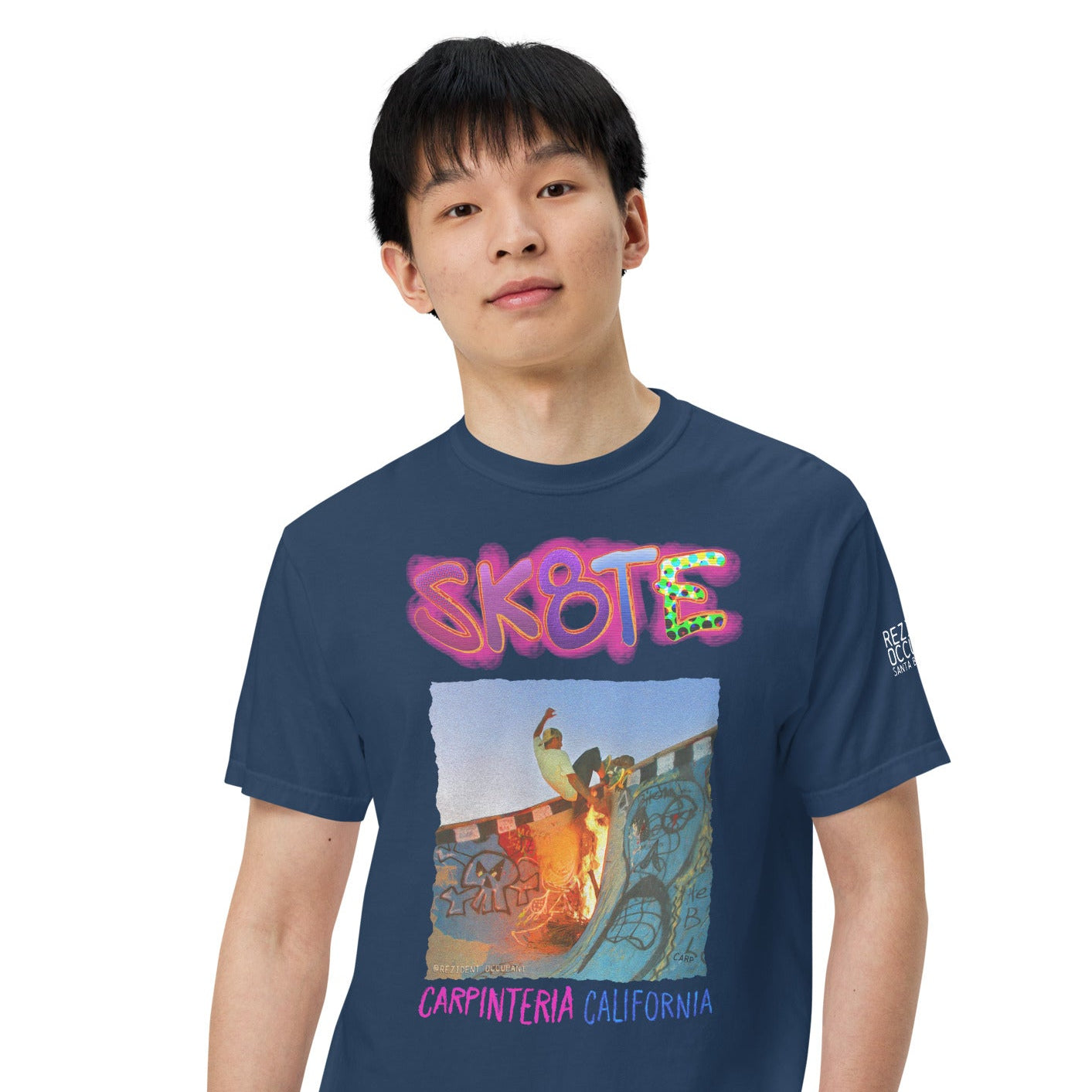 Carp Skate Park • Carpinteria, California, T-Shirt • Navy Blue